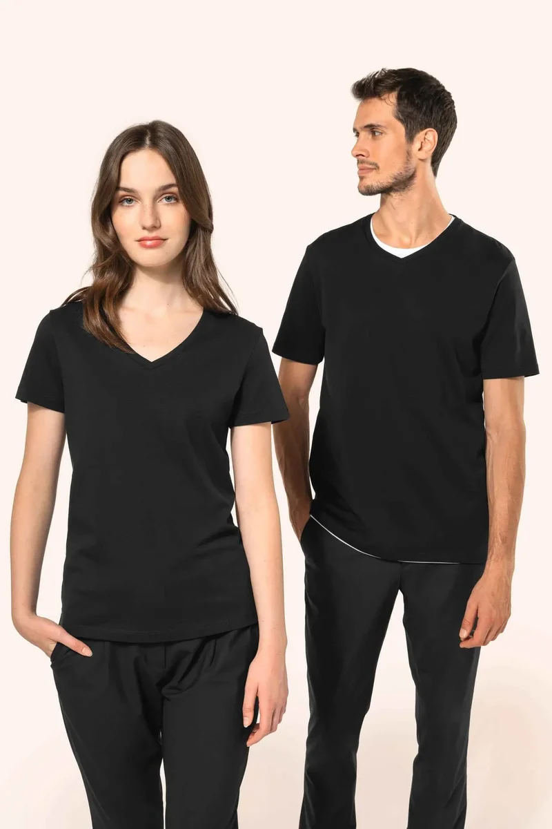 PK305 - T-shirt Supima® col V manches courtes femme