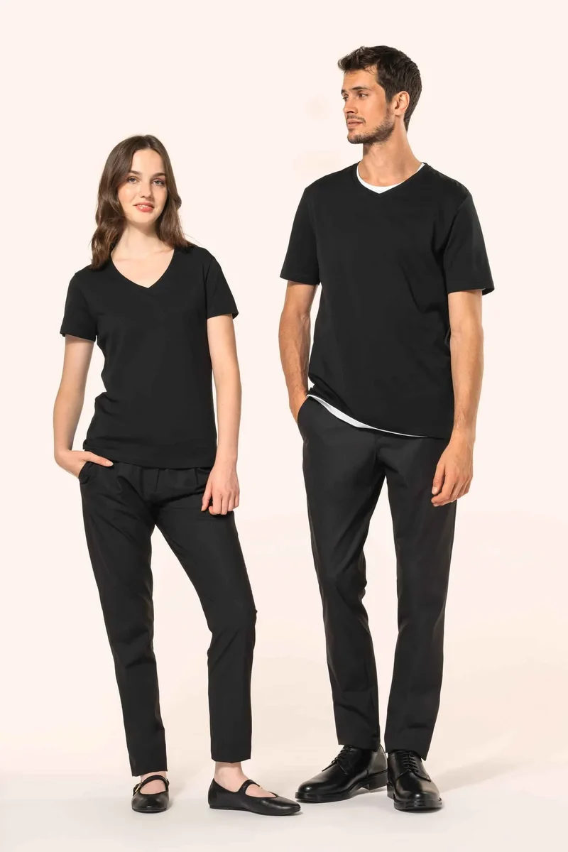 PK305 - T-shirt Supima® col V manches courtes femme