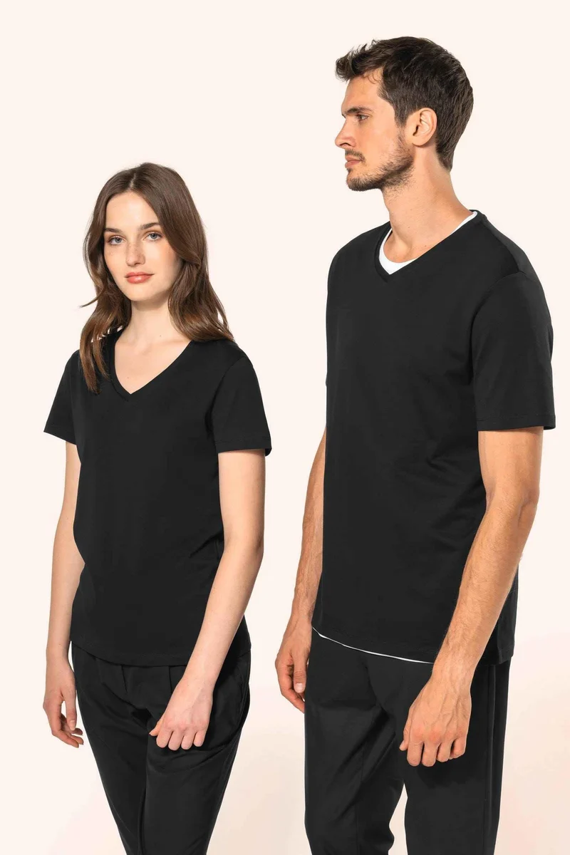 PK305 - T-shirt Supima® col V manches courtes femme