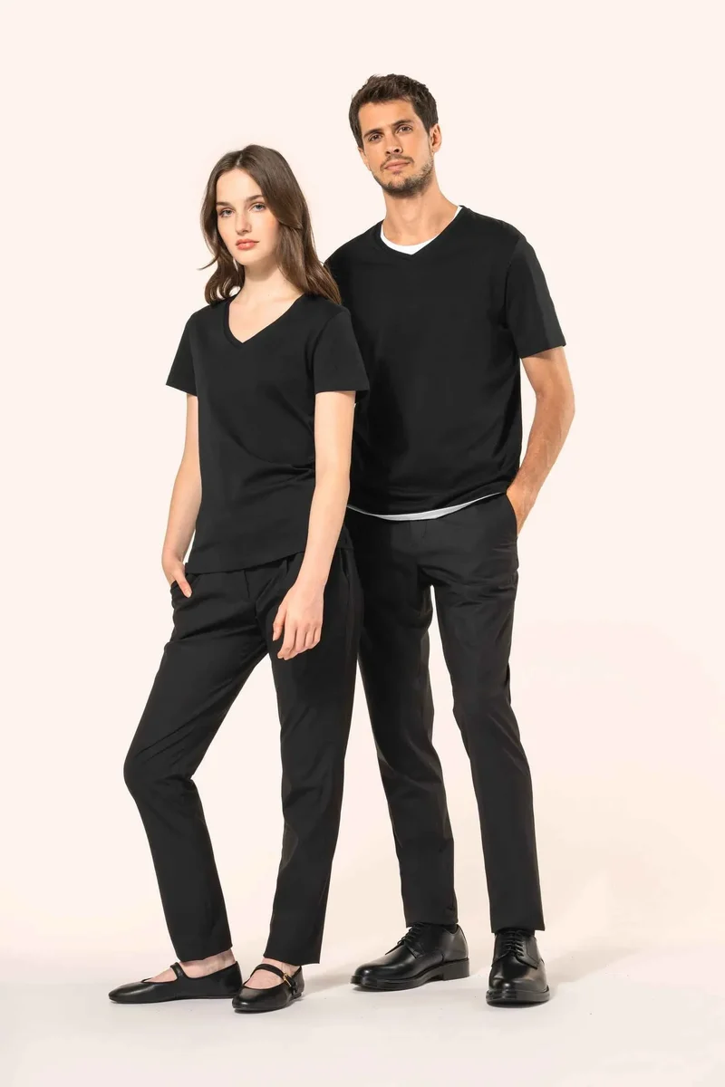 PK305 - T-shirt Supima® col V manches courtes femme