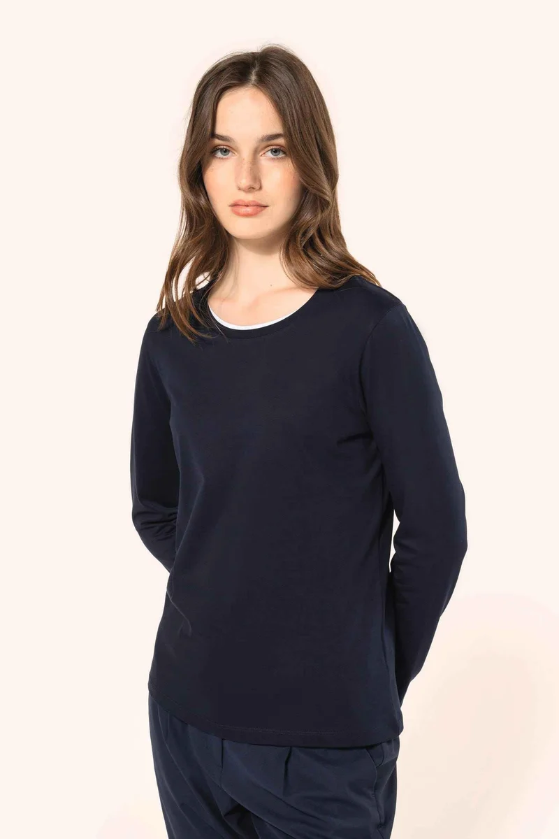 PK303 - T-shirt Supima® col rond manches longues femme