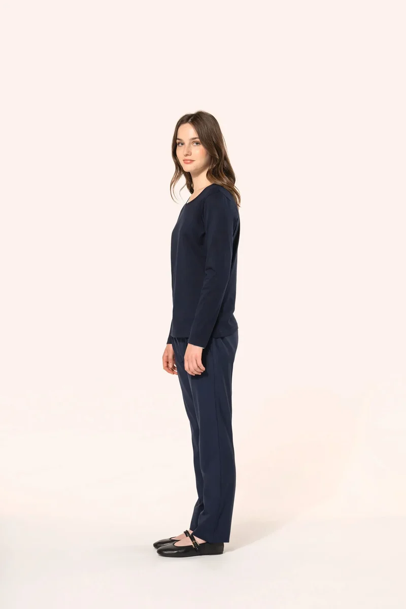 PK303 - T-shirt Supima® col rond manches longues femme