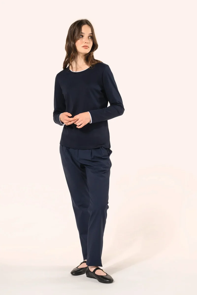 PK303 - T-shirt Supima® col rond manches longues femme