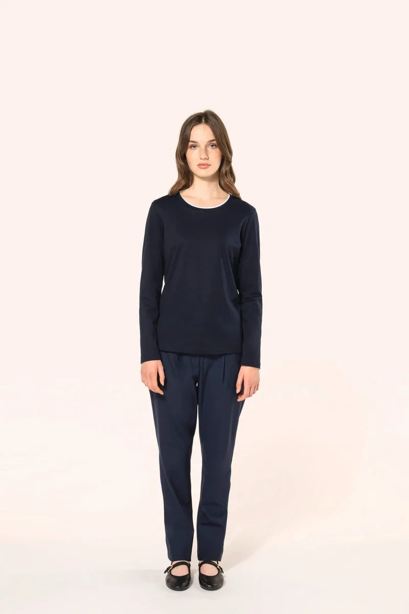 PK303 - T-shirt Supima® col rond manches longues femme