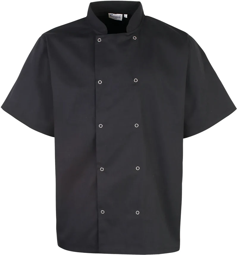 PR664 - Veste de cuisine manches courtes à boutons pression