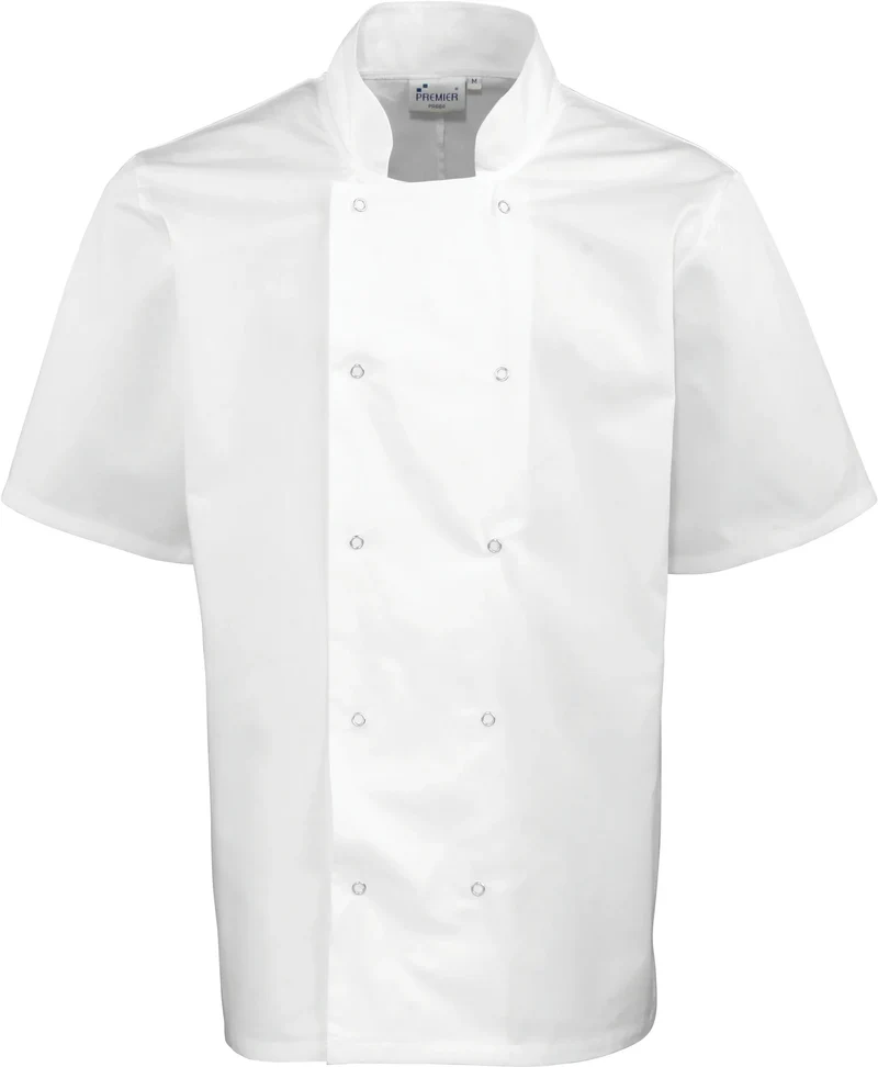 PR664 - Veste de cuisine manches courtes à boutons pression