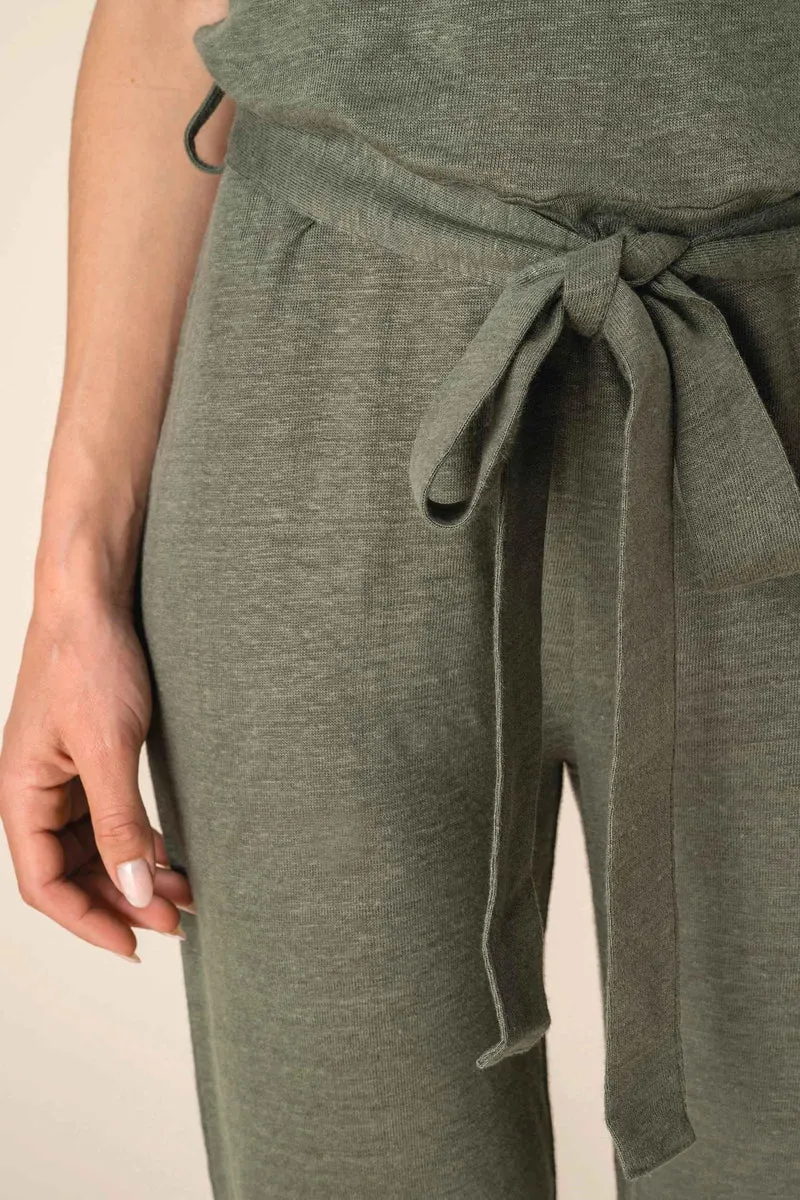 SP5004 - Combinaison en maille manches courtes en lin femme
