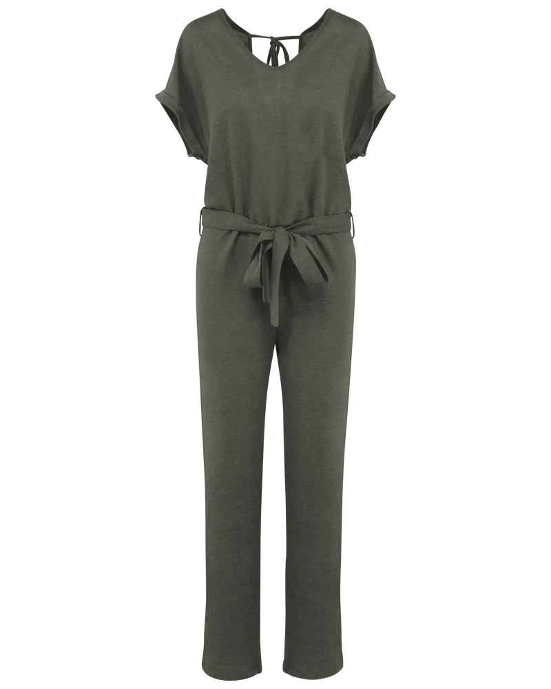 SP5004 - Combinaison en maille manches courtes en lin femme