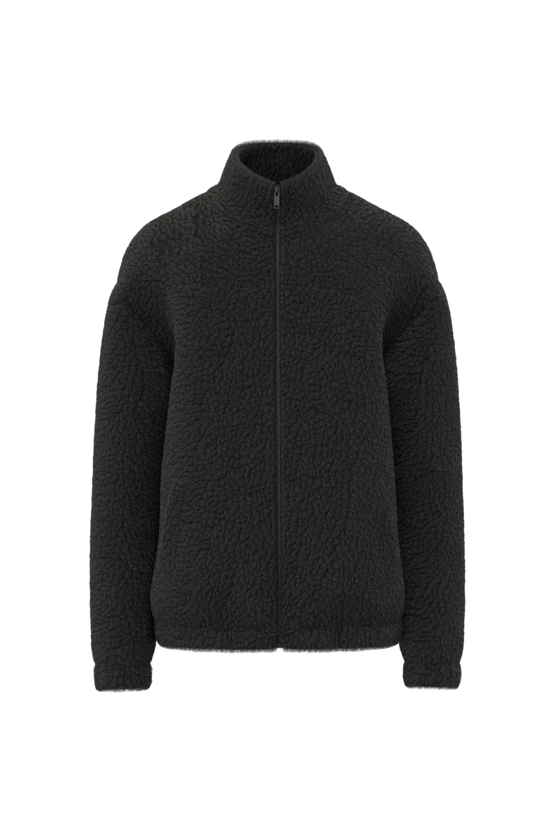 SP404 - Sweat-shirt zippé à épaules tombantes en sherpa unisexe