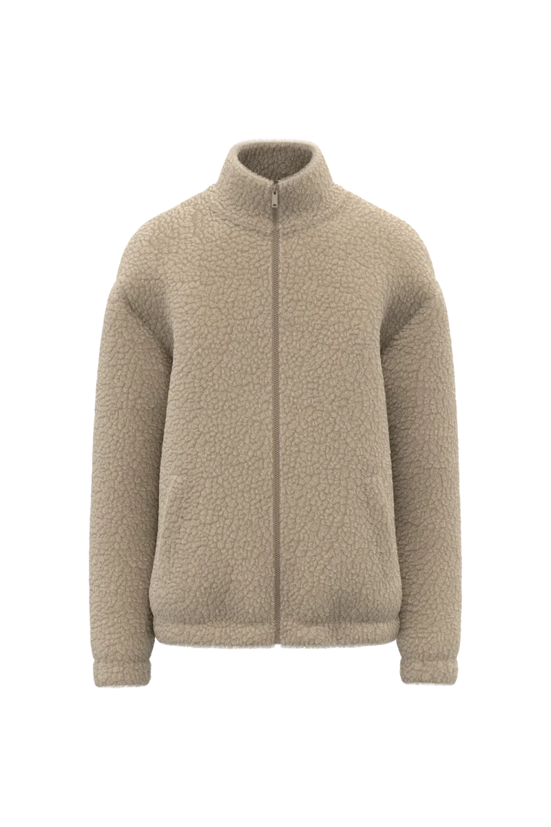 SP404 - Sweat-shirt zippé à épaules tombantes en sherpa unisexe