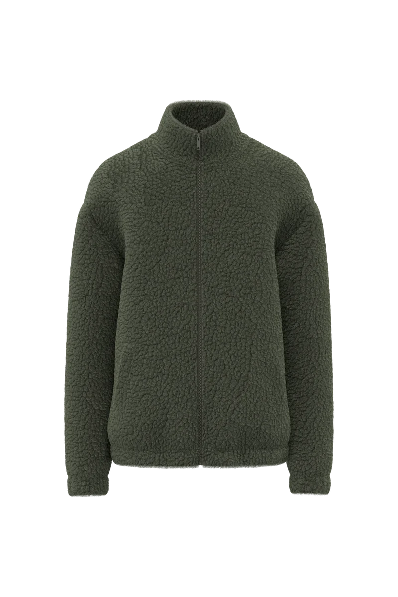 SP404 - Sweat-shirt zippé à épaules tombantes en sherpa unisexe