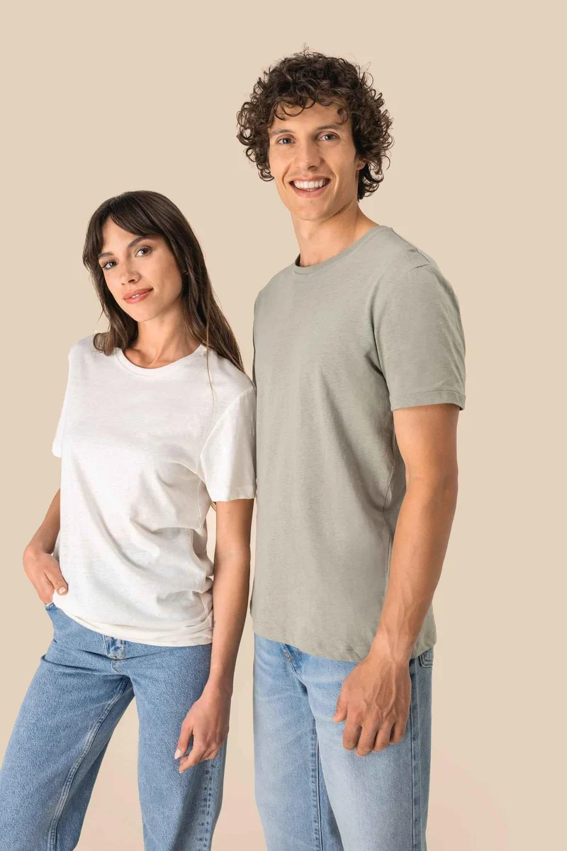 SP325 - T-shirt écoresponsable en coton bio et lin unisexe