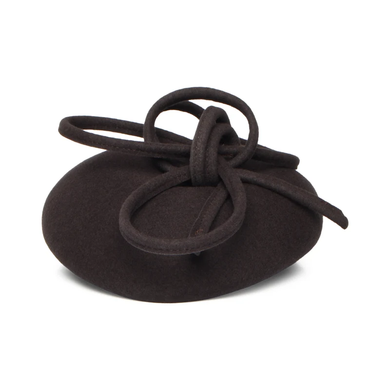 Chapeau Calot en Laine avec Boucles Rosey chocolat WHITELEY