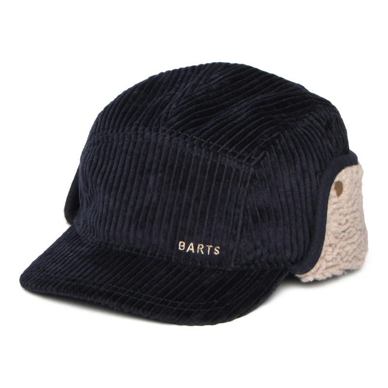 Casquette 5 Panel en Velours Côtelé Avec Protège-Oreilles Rayner bleu marine foncé BARTS