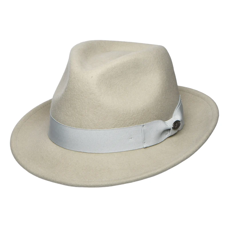 Chapeau Trilby en Laine Feutrée Maglor gris clair BAILEY