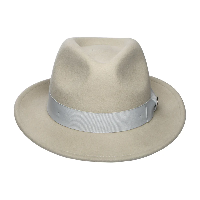 Chapeau Trilby en Laine Feutrée Maglor gris clair BAILEY