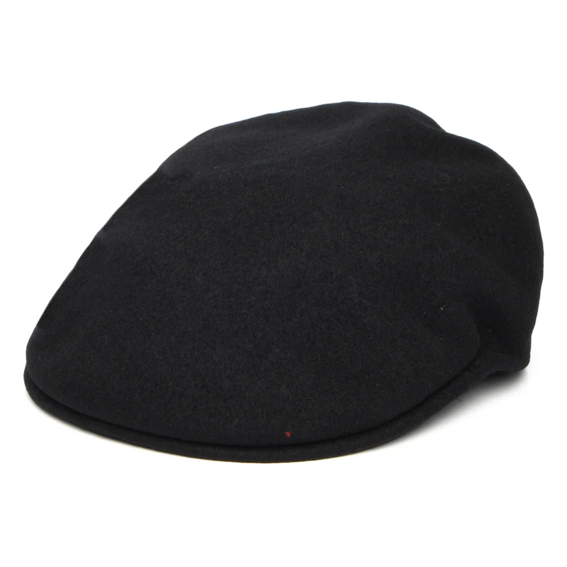 Casquette Plate en Laine 504 noir-doré KANGOL