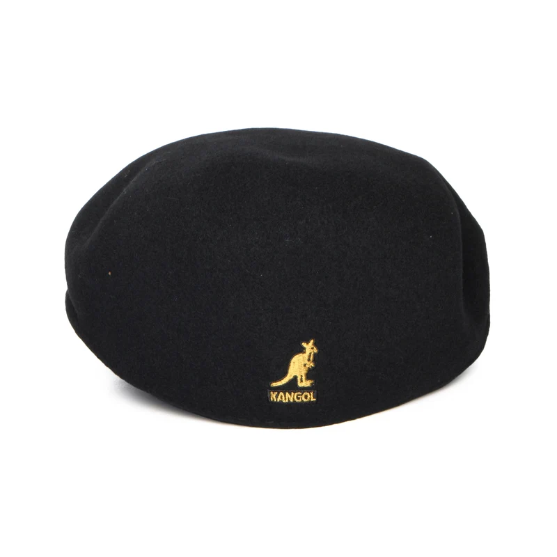 Casquette Plate en Laine 504 noir-doré KANGOL