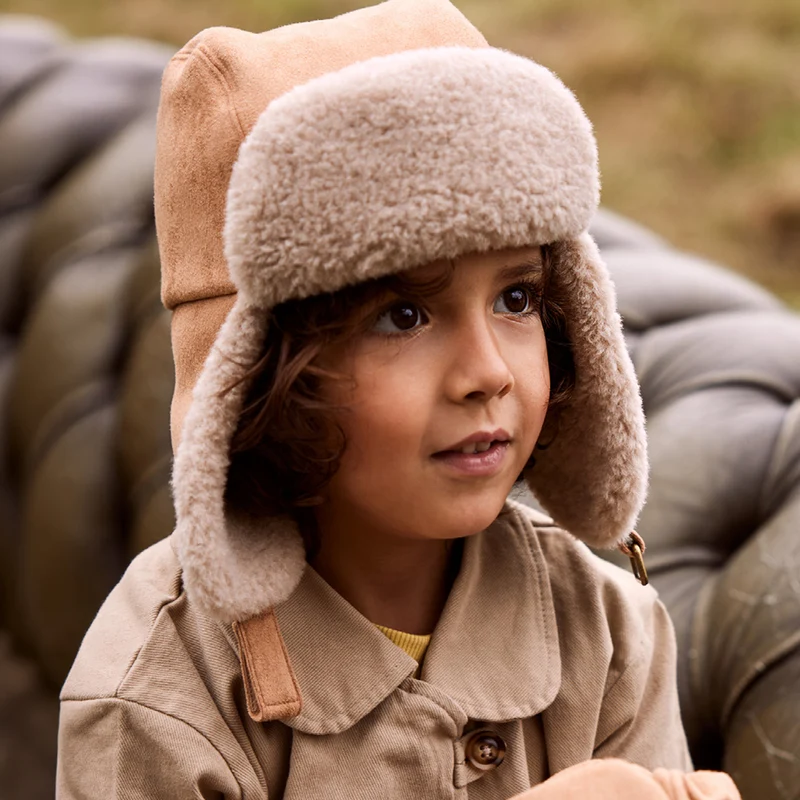 Chapka Enfant Imitation Daim Saxifray marron clair BARTS