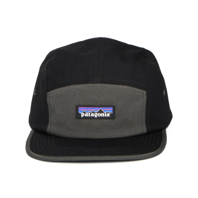 Casquette 5 Panel en Coton Bio P-6 Label Graphic Maclure noir-gris PATAGONIA