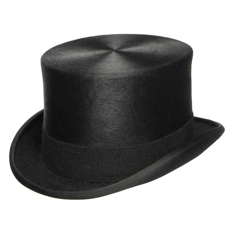 Chapeau Haut de Forme en Fourrure Feutrée Melusine noir DENTON