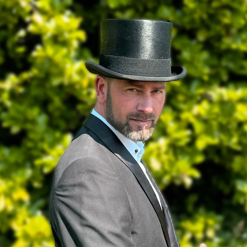Chapeau Haut de Forme en Fourrure Feutrée Melusine noir DENTON
