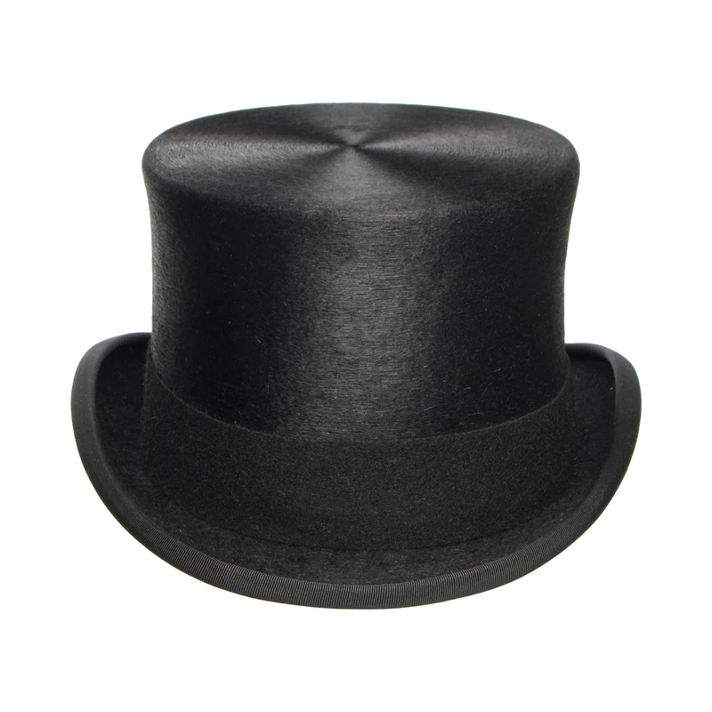 Chapeau Haut de Forme en Fourrure Feutrée Melusine noir DENTON