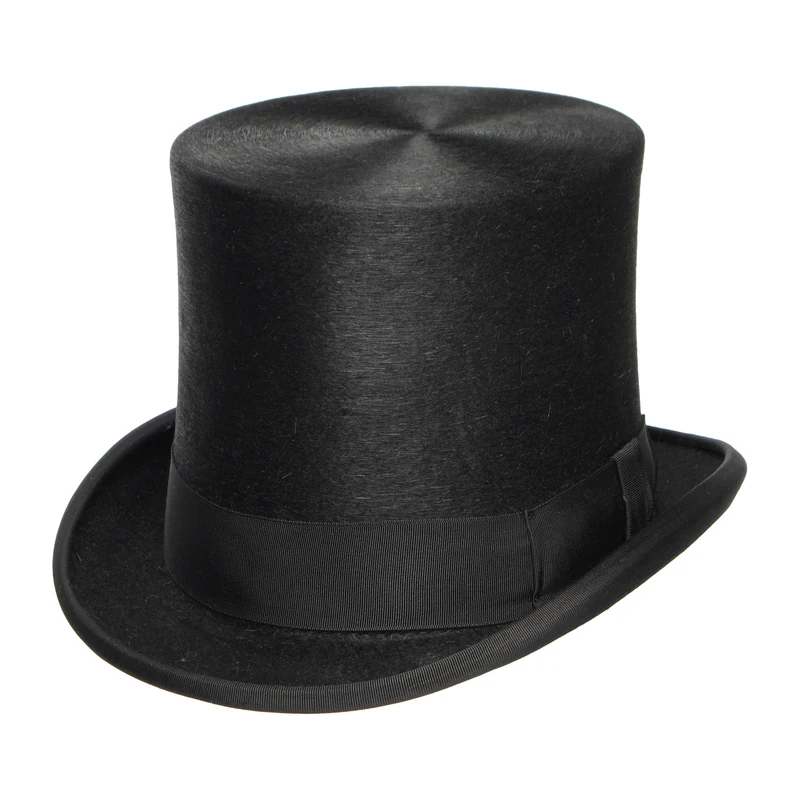 Chapeau Haut de Forme Très Grand en Fourrure Feutrée Melusine noir DENTON