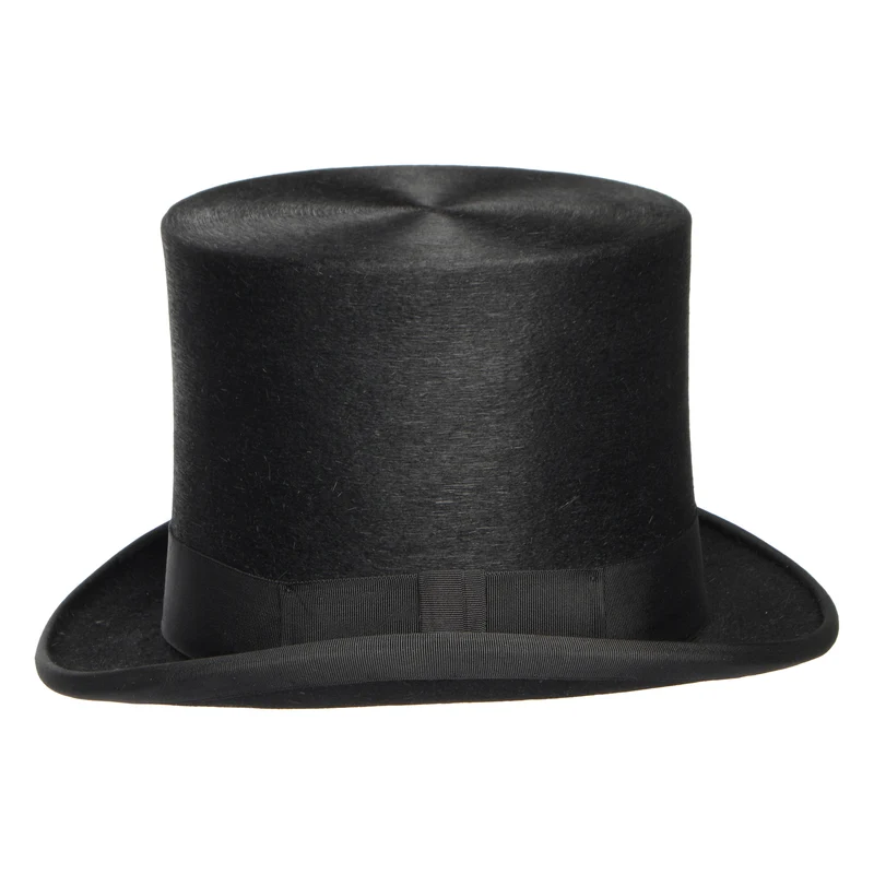 Chapeau Haut de Forme Très Grand en Fourrure Feutrée Melusine noir DENTON