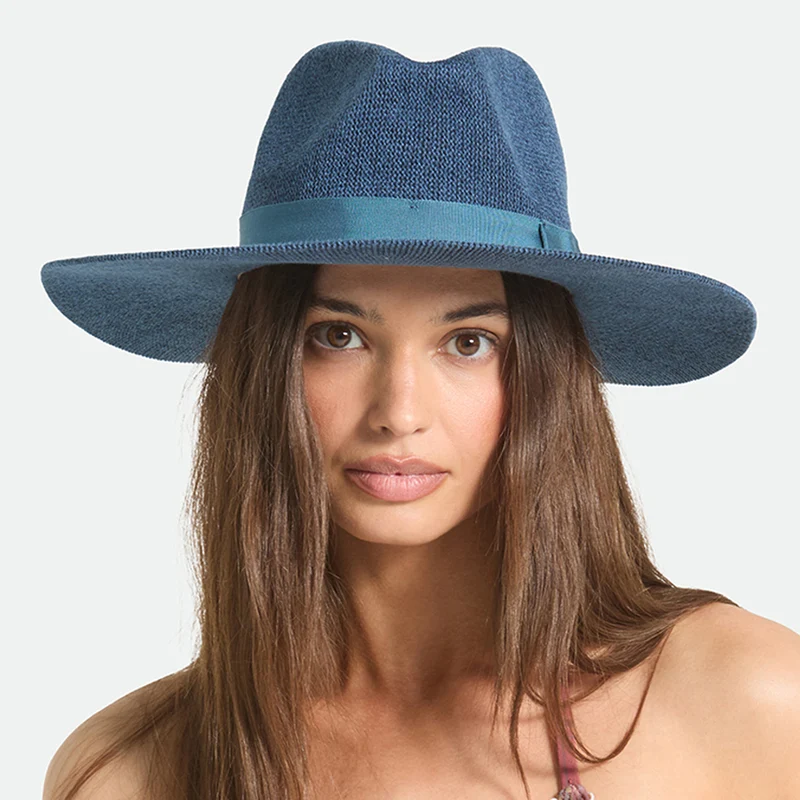 Chapeau Fedora Tricot Pliable Lyons bleu foncé BRIXTON