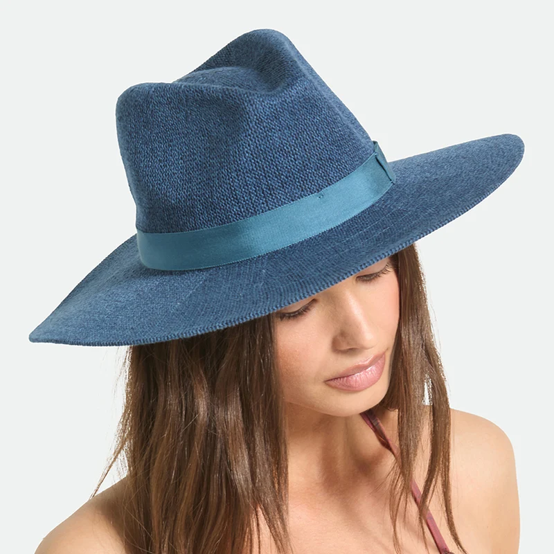 Chapeau Fedora Tricot Pliable Lyons bleu foncé BRIXTON
