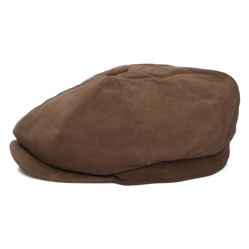 Casquette Gavroche en Daim Gatsby marron foncé DENTON