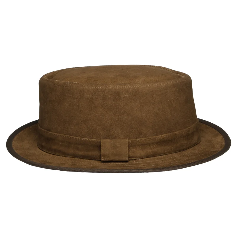 Chapeau Pork Pie en Daim marron clair DENTON