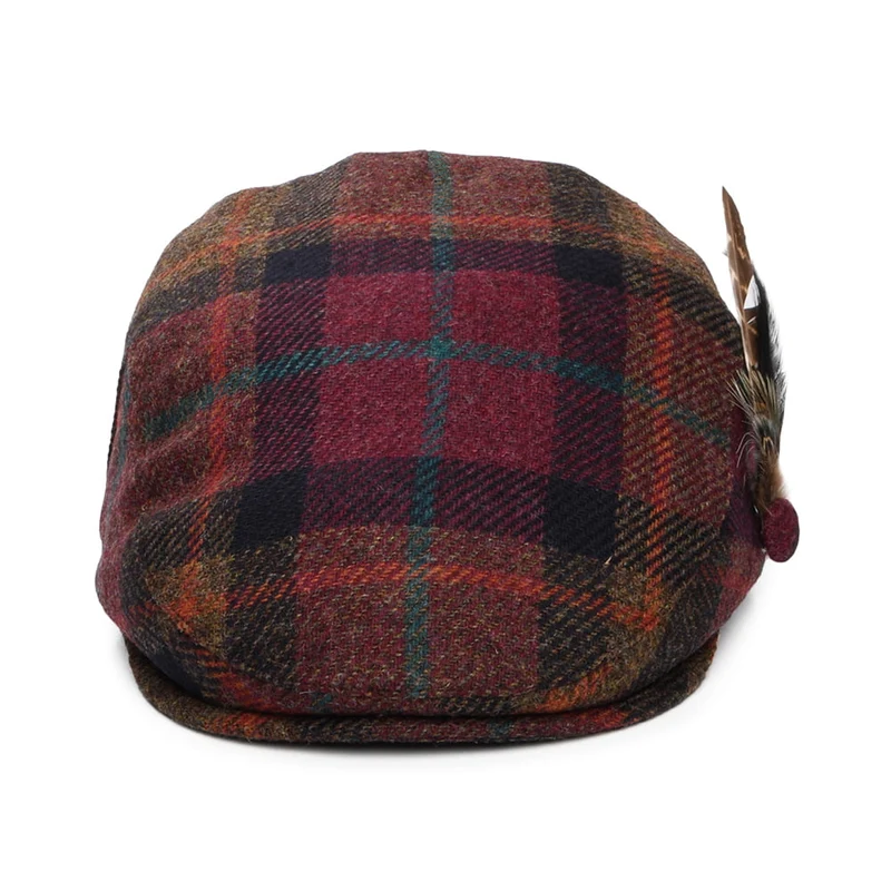 Casquette Plate en Laine Britannique Tartan Plume quetsche-multi FAILSWORTH