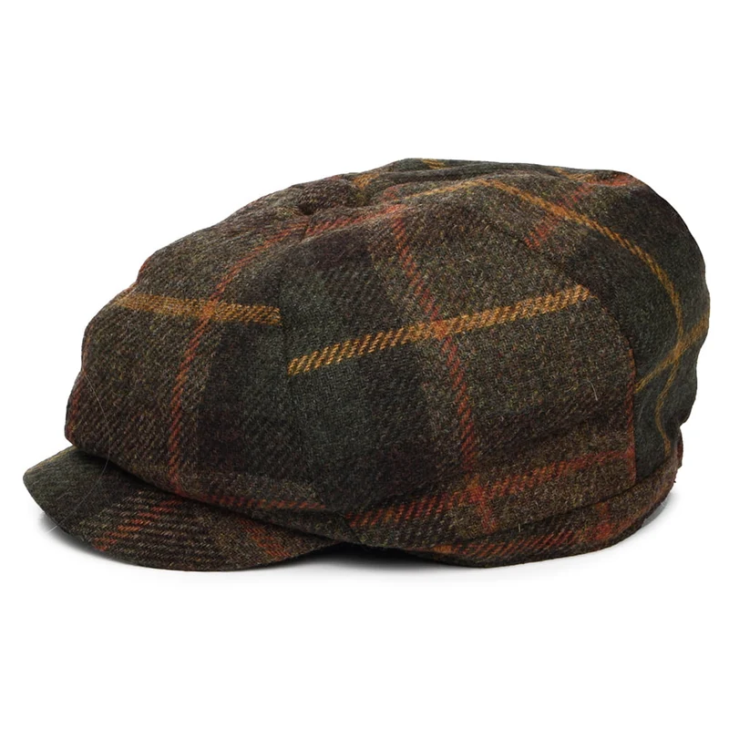 Casquette Gavroche Tartan en Laine Britannique mousse-multi FAILSWORTH