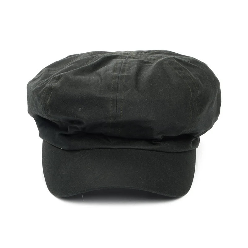 Casquette Gavroche en Coton Ciré Britannique olive FAILSWORTH