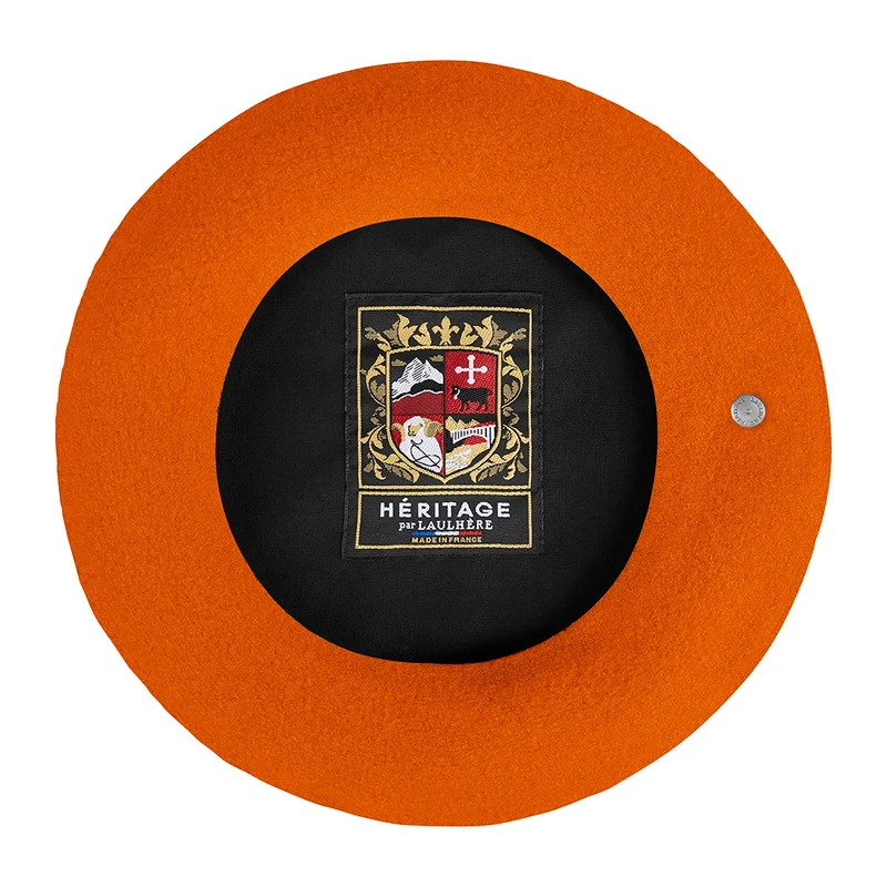 Béret Authentique en Laine Mérinos orange LAULHÈRE
