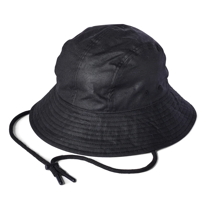 Chapeau Bob Glasto en Coton Ciré Britannique noir FAILSWORTH