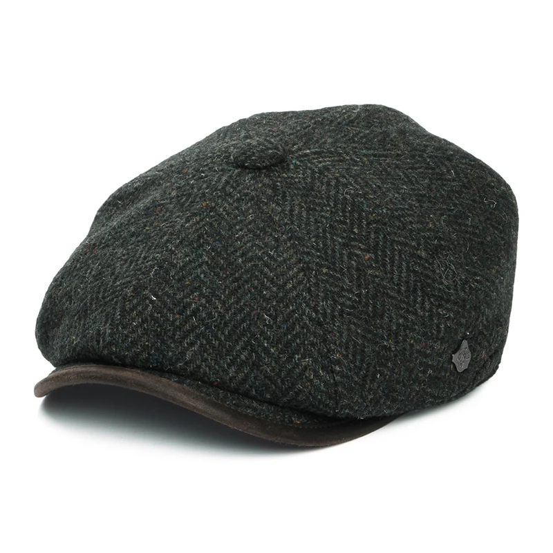 Casquette Gavroche en Laine Britannique à Chevrons Shelby forêt FAILSWORTH