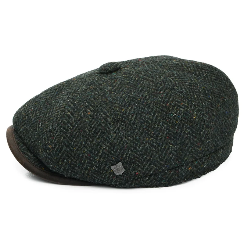 Casquette Gavroche en Laine Britannique à Chevrons Shelby forêt FAILSWORTH