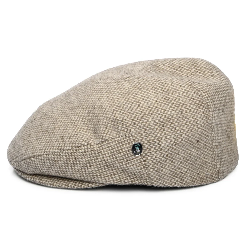 Casquette Plate en Laine Mérinos Bio marron clair CITY SPORT