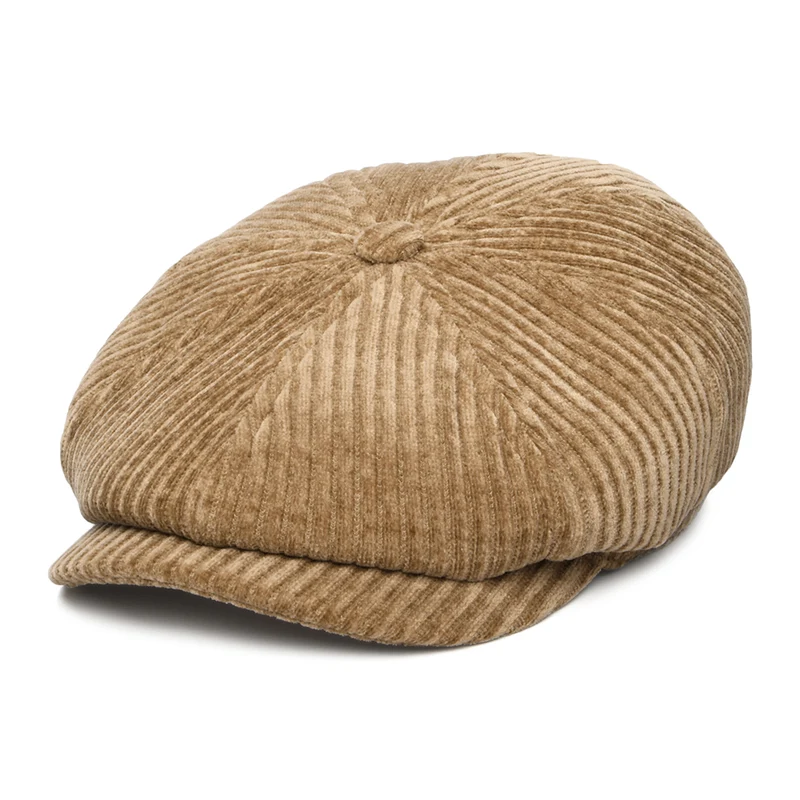 Casquette Gavroche en Jersey Côtelé Hatteras marron clair STETSON