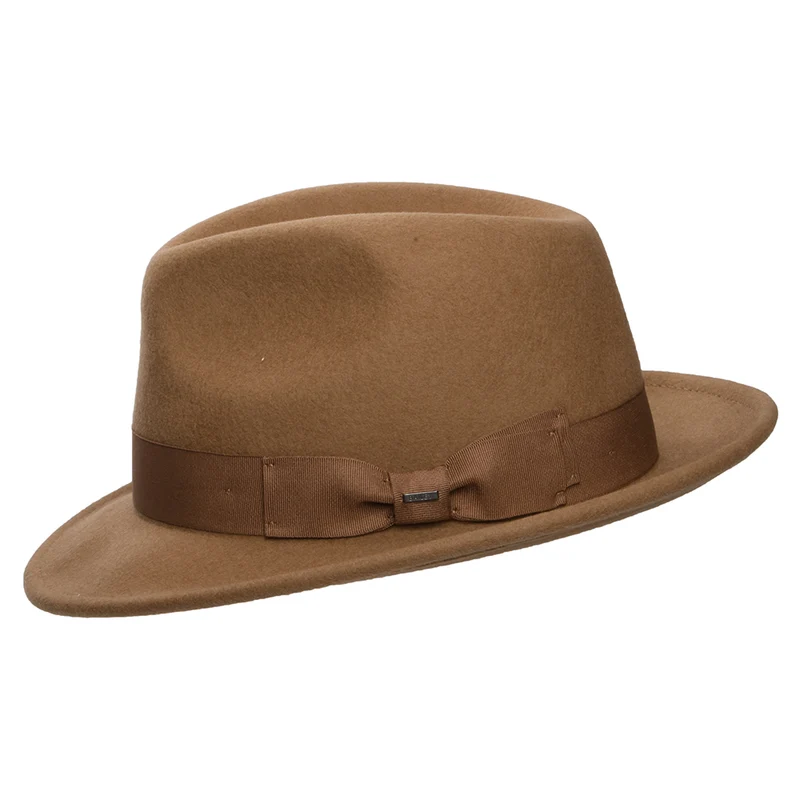 Chapeau Trilby en Laine Feutrée Maglor beige sable BAILEY