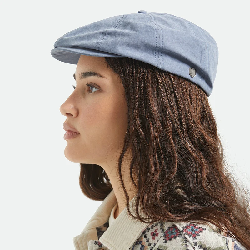 Casquette Gavroche en Satin Brossé Brood bleu ardoise BRIXTON