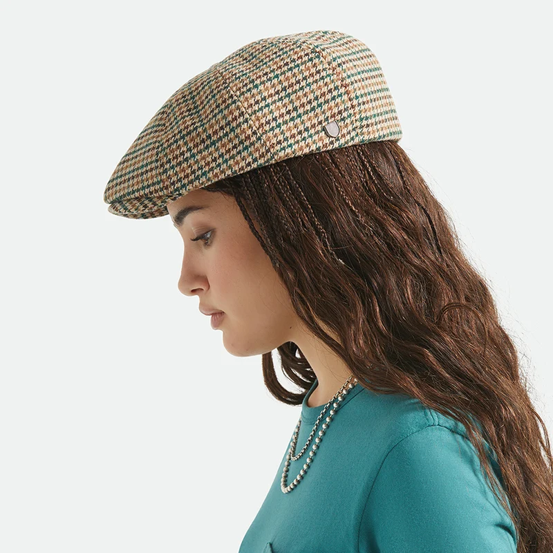 Casquette Gavroche Pied-de-Poule Brood khaki-ochre-vert BRIXTON