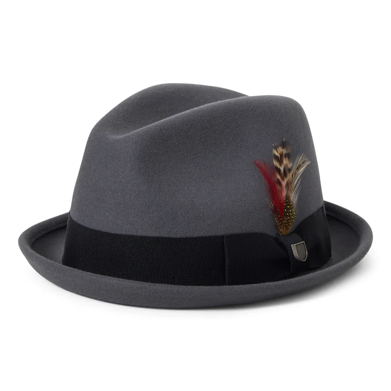 Chapeau Trilby en Laine Feutrée Gain anthracite BRIXTON