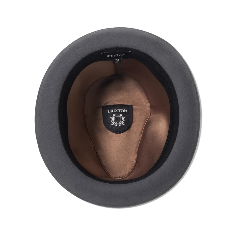 Chapeau Trilby en Laine Feutrée Gain anthracite BRIXTON