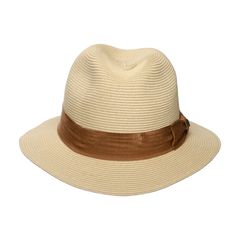 Chapeau Fedora en Paille Toyo Pliable Roma naturel-bronze BRIXTON