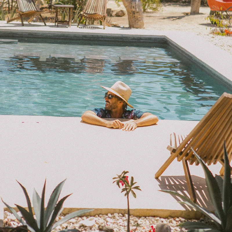 Chapeau Fedora en Paille Blake naturel BRIXTON
