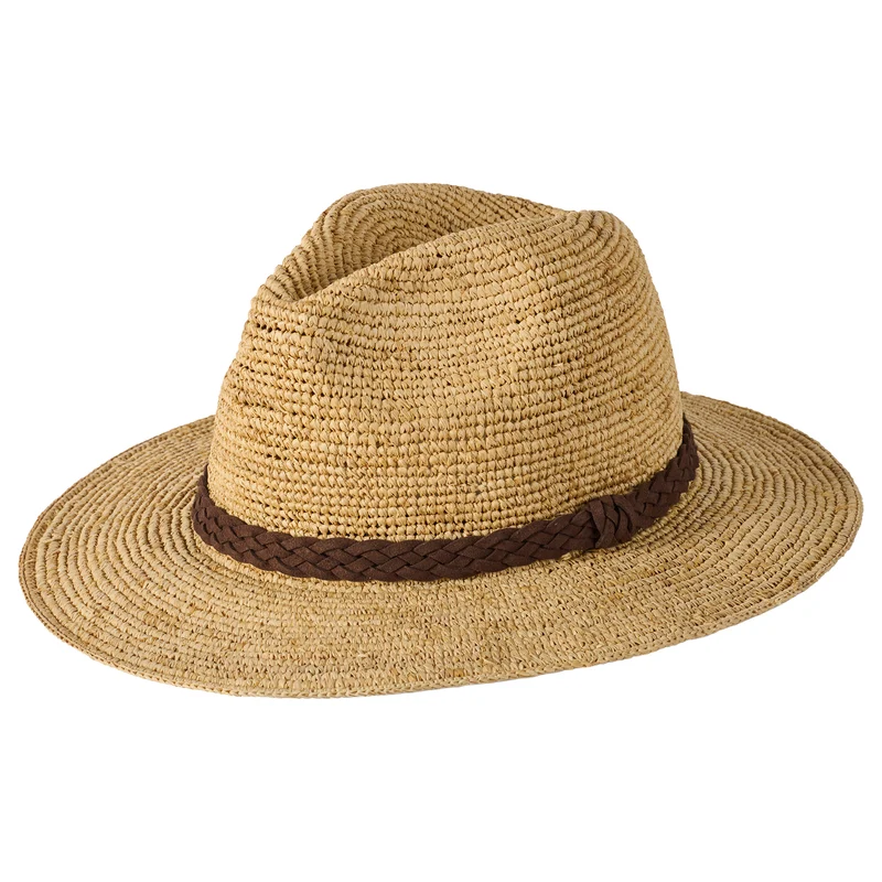Chapeau Fedora en Raphia Crocheté Amalfi naturel FAILSWORTH